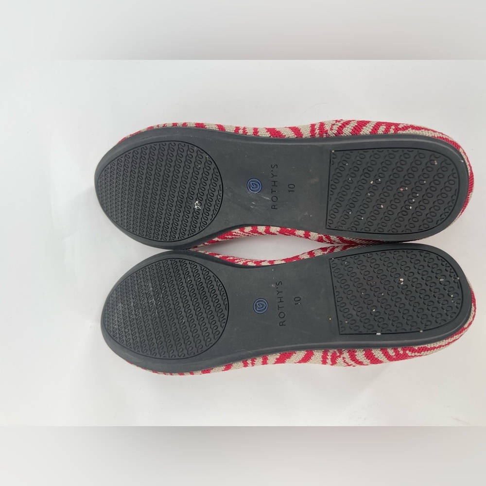 Rothy’s The Loafer Zebra Red Tan Flats Retired Slip On- - Picture 8 of 9